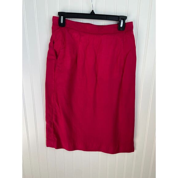 Vintage Christian Dior Skirt Suit 100% Blazer Sz 10 Skirt Sz 12 Pink USA - Picture 8 of 9